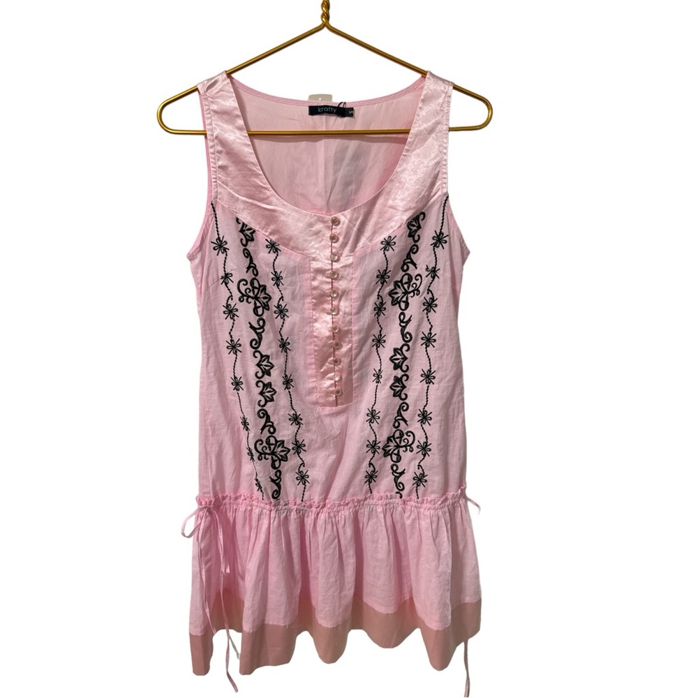 Krafty Pink Tunic Mini Dress Loungewear NWT Size Small